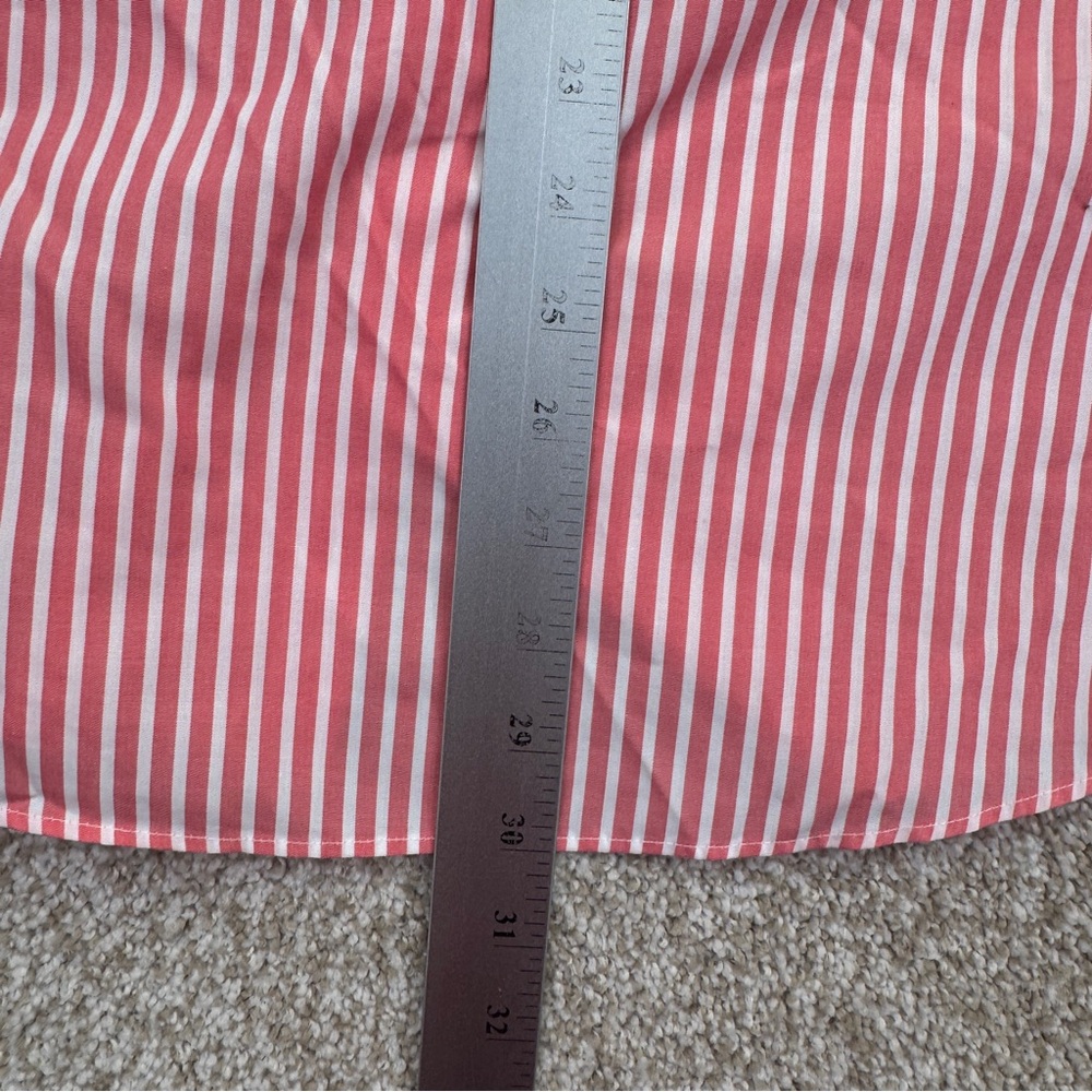 NEW L.L. Bean Pink White Striped Button Down Shirt Mens Size M Short Sleeve - Picture 9 of 15